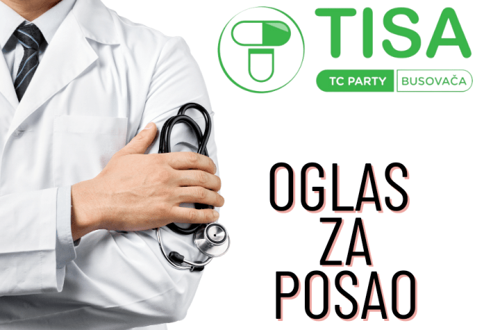 Apoteka "TISA" Busovača raspisuje oglas za poziciju magistra farmacije (m/ž)