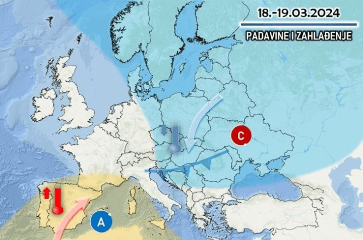 “Dinamične” vremenske prilike su pred nama: Od grmljavine, minusa, snijega na planinama, do natprosječnih temperatura
