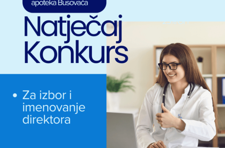 Javni konkurs za izbor i imenovanje direktora JU Gradska apoteka Busovača