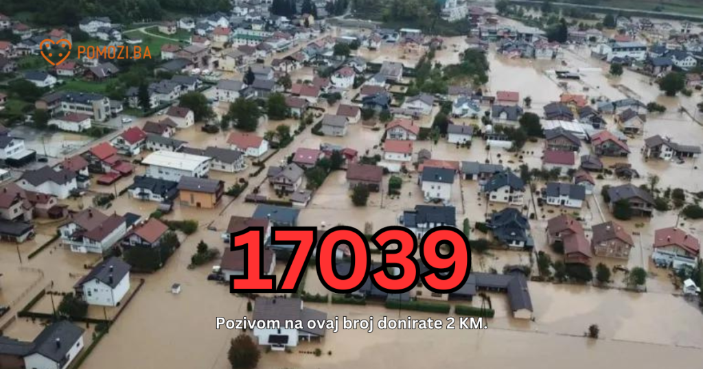 Pozivom na humanitarni broj 17039 pomoć stanovništvu pogođenom poplavama