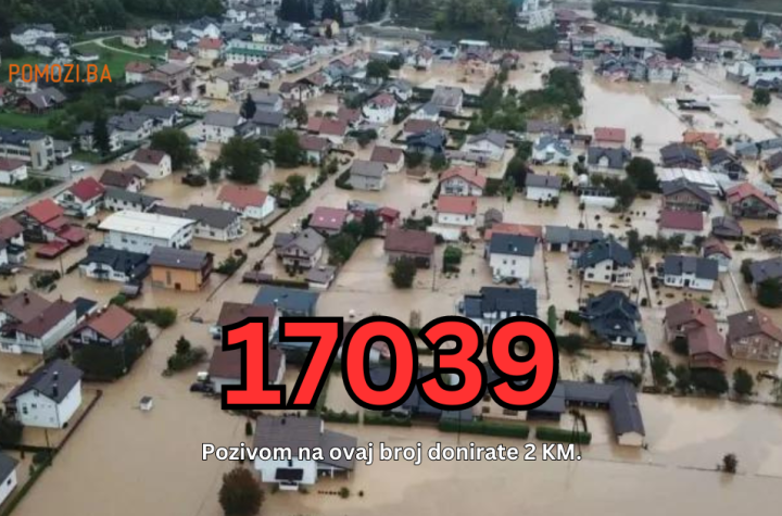 Pozivom na humanitarni broj 17039 pomoć stanovništvu pogođenom poplavama