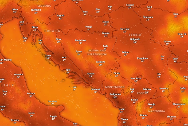 "Paklena" vrućina obara rekorde u BiH: Temperature će ići do vrtoglavih 41 °C