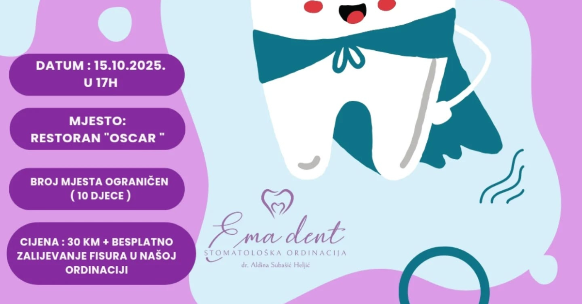 Ema Dent organizuje edukativnu radionicu za djecu: “Zubići su naši prijatelji”