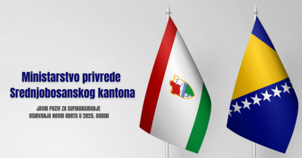 Ministarstvo privrede SBK: Javni poziv za sufinansiranje osnivanja novih obrta u 2025. godini