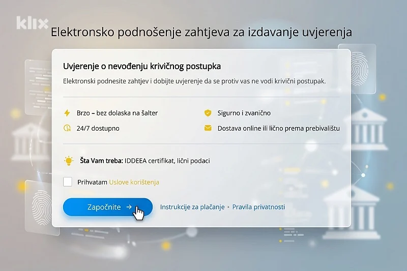 Veliko olakšanje za građane: Uvjerenje o nevođenju krivičnog postupka od sada možete dobiti online