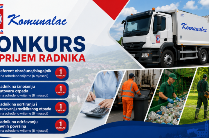 JKP „Komunalac“ d.o.o. Busovača raspisuje konkurs za prijem više radnika